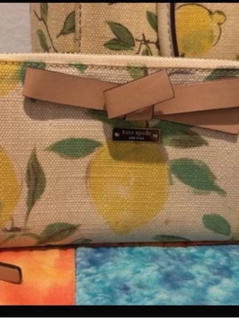 Lemon Print Kate Spade purse and matching wallet retired print